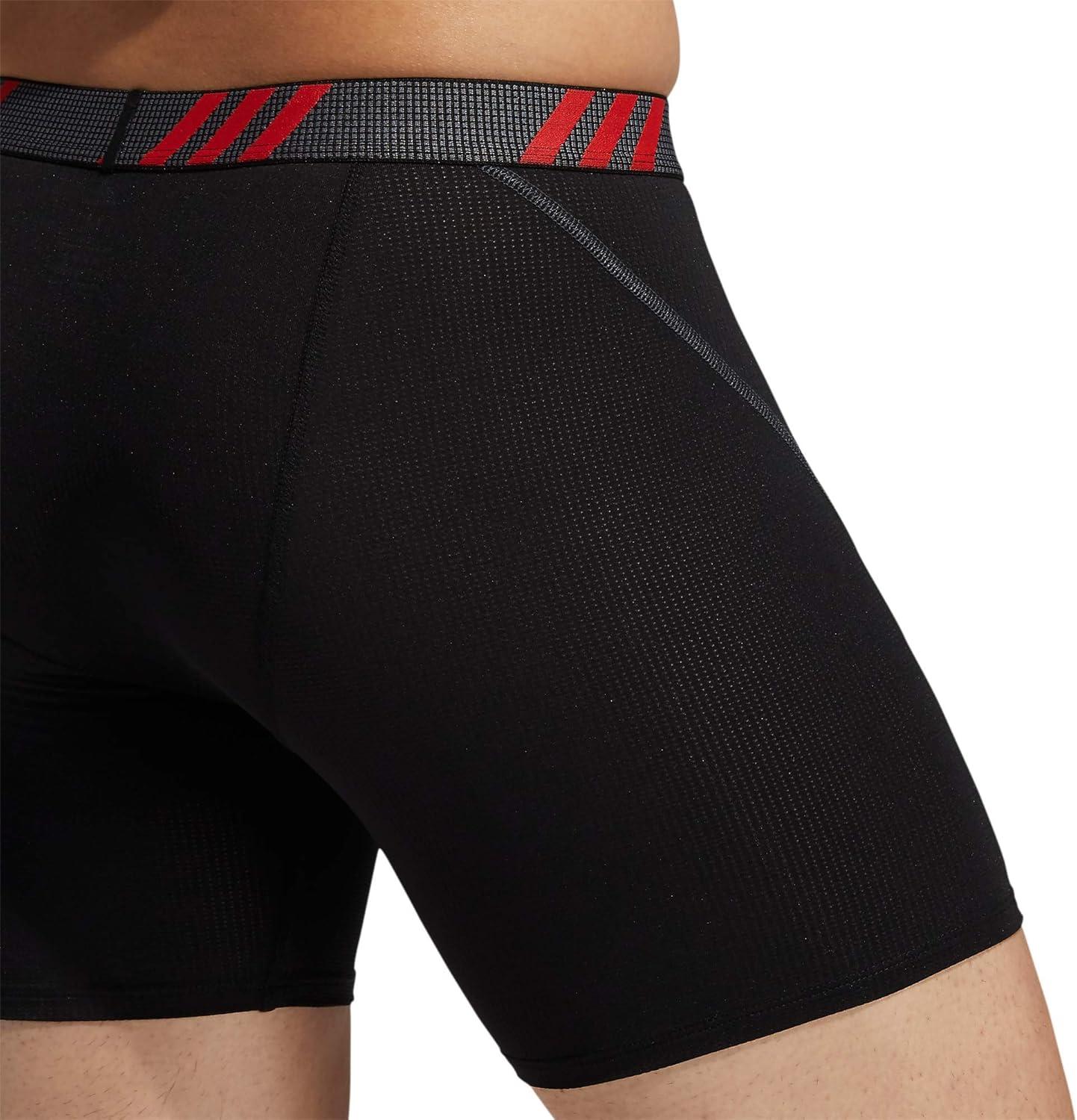 image:imageadidas Mens Sport Performance Mesh Boxer Brief Underwear 3Pack DISCONTINUEDBlackVivid RedCrew Blue