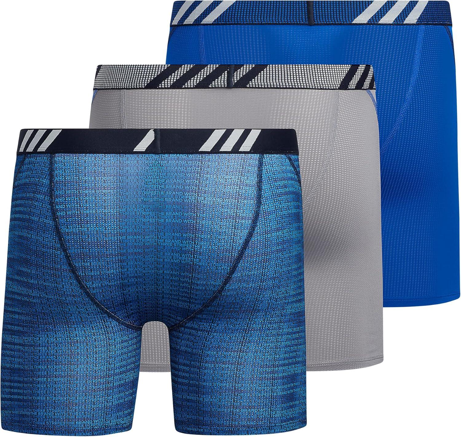 image:imageadidas Mens Sport Performance Mesh Boxer Brief Underwear 3Pack DISCONTINUEDIllum Team Royal BlueTeam Royal BlueGrey
