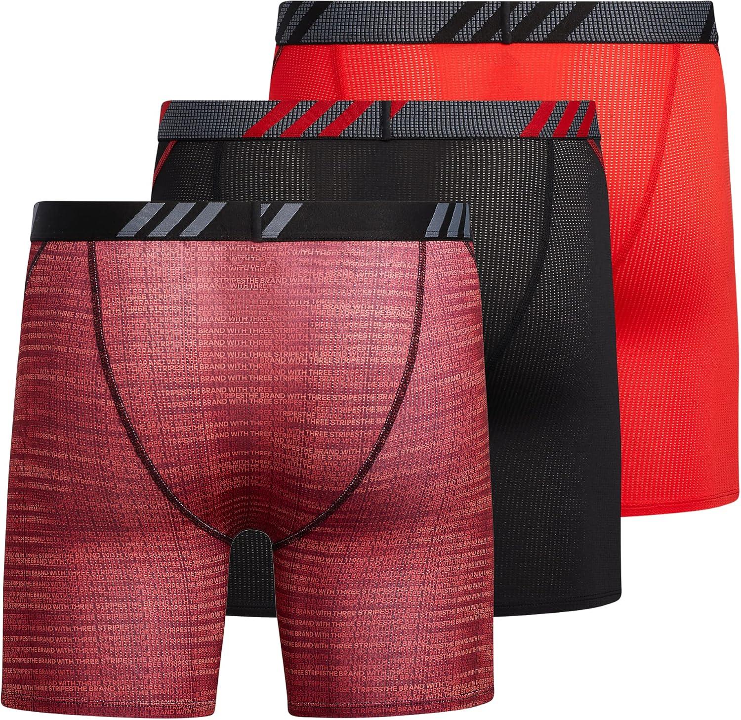 image:imageadidas Mens Sport Performance Mesh Boxer Brief Underwear 3Pack DISCONTINUEDIllum Vivid RedBlackVivid Red