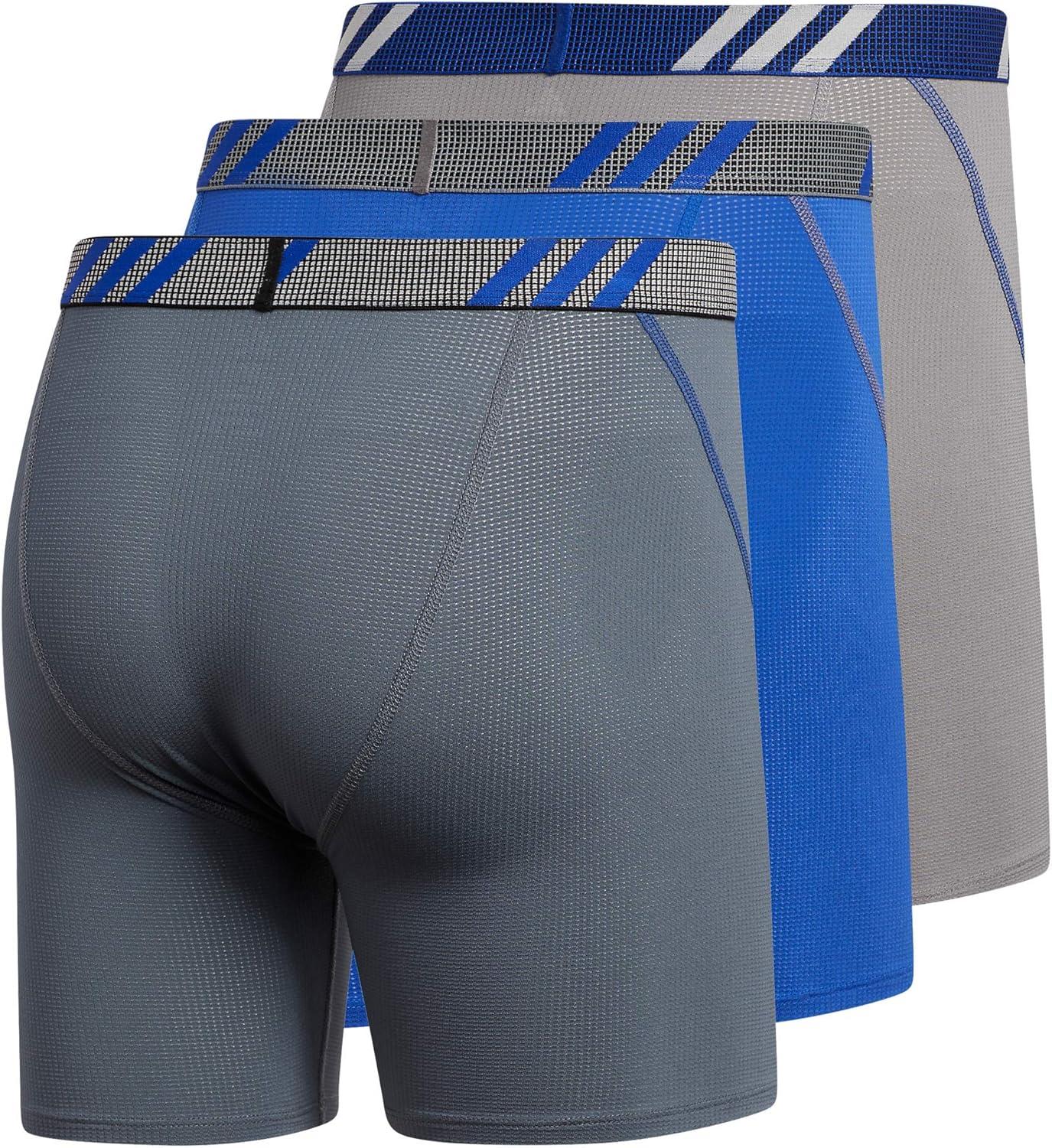 image:imageadidas Mens Sport Performance Mesh Boxer Brief Underwear 3Pack DISCONTINUEDOnix GreyBlue