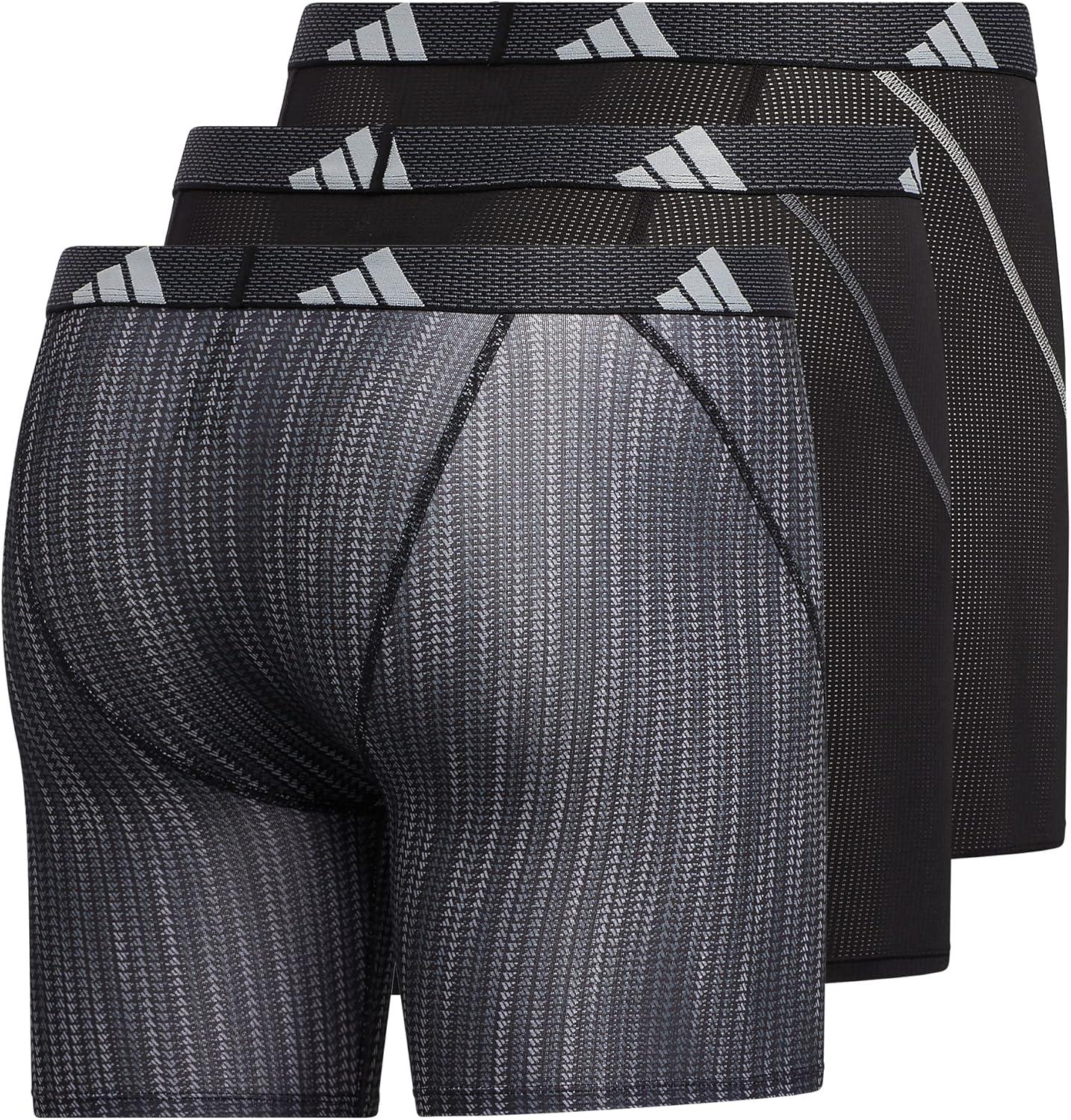 image:imageadidas Mens Sport Performance Mesh Boxer Brief Underwear 3Pack DISCONTINUEDPerformance Wave BlackBlackBlack