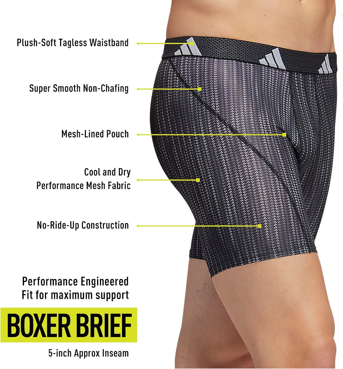 image:imageadidas Mens Sport Performance Mesh Boxer Brief Underwear 3Pack DISCONTINUEDPerformance Wave BlackBlackBlack