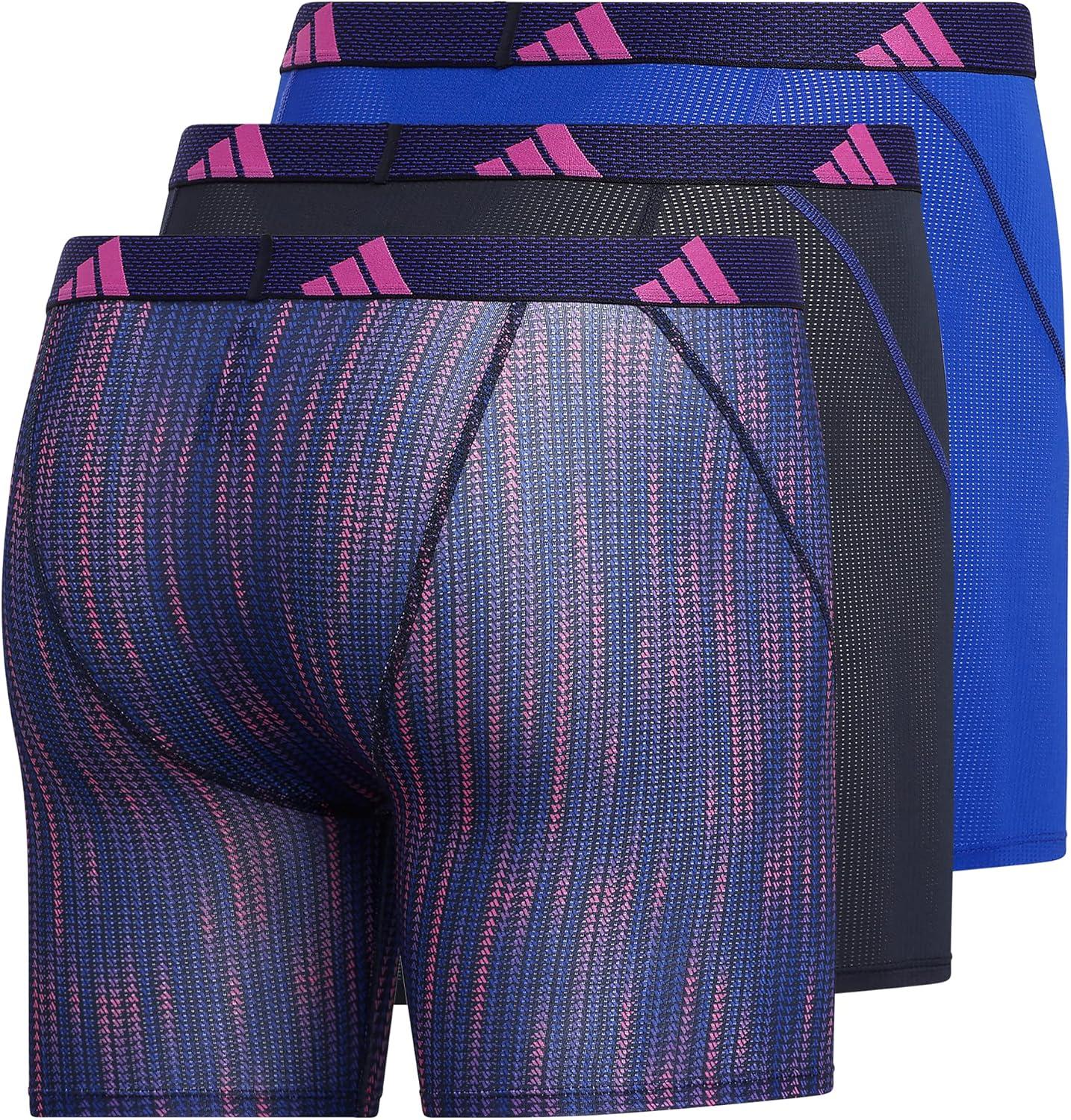 image:imageadidas Mens Sport Performance Mesh Boxer Brief Underwear 3Pack DISCONTINUEDPerformance Wave Lucid Bluelucid FuchsiaLegend Ink BlueLucid Blue