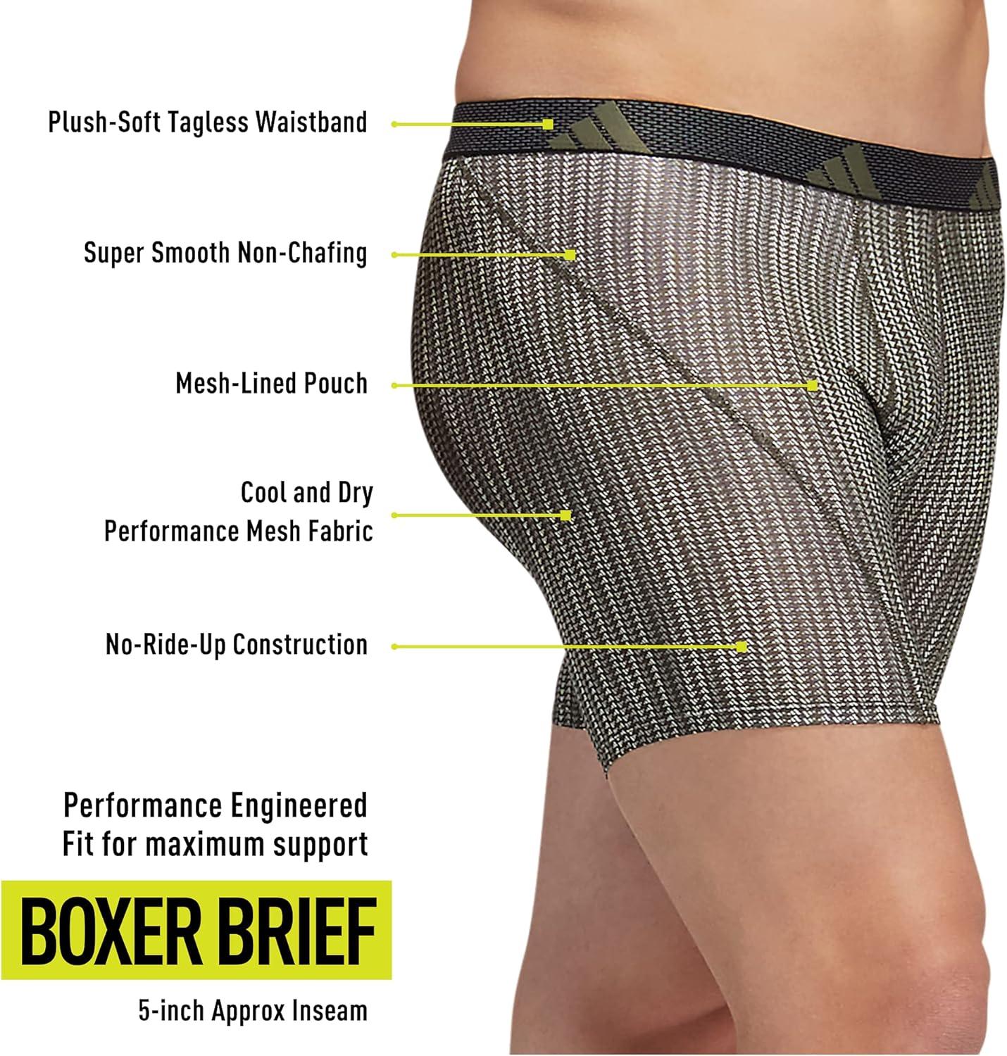 image:imageadidas Mens Sport Performance Mesh Boxer Brief Underwear 3Pack DISCONTINUEDPerformance Wave Silver Pebbleshadow OliveBlackOnix Grey