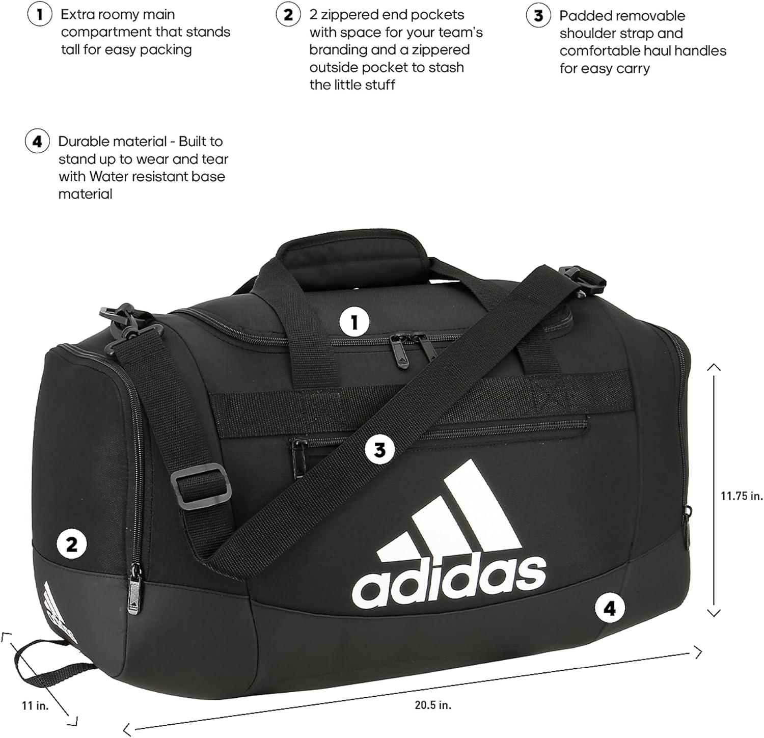 image:imageadidas Unisex Defender 40 Gym Duffel Bag for Men and WomenBlackWhite