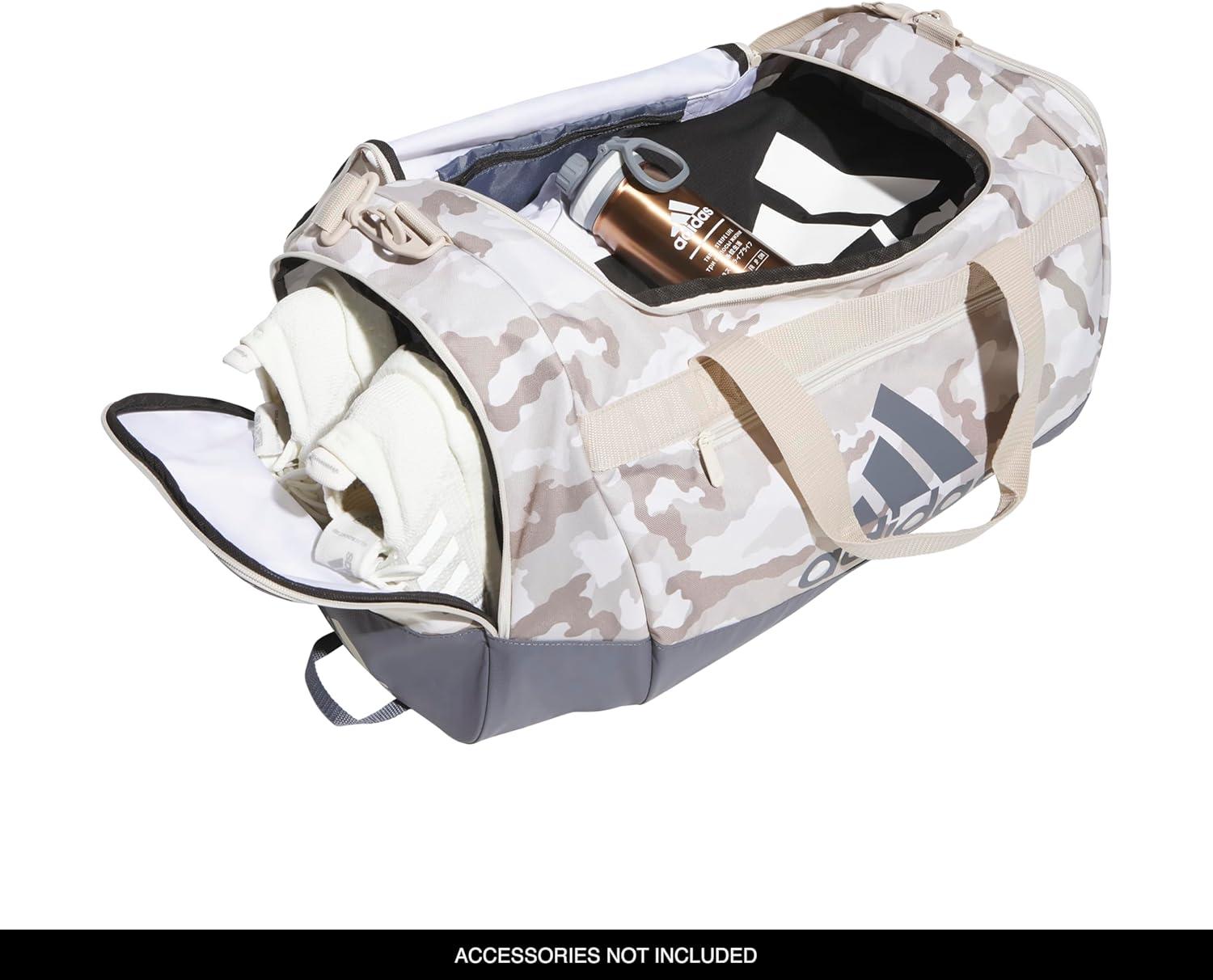 image:imageadidas Unisex Defender 40 Gym Duffel Bag for Men and WomenCamouflage Wonder BeigeOnix Grey