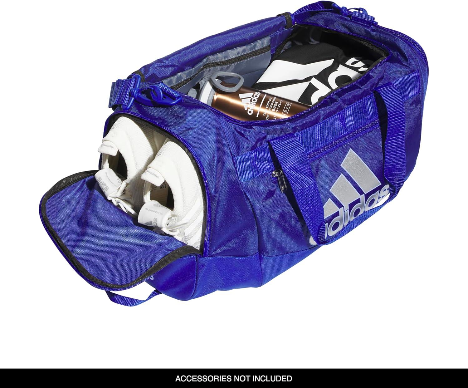 image:imageadidas Unisex Defender 40 Gym Duffel Bag for Men and WomenSemi Lucid BlueSilver MetallicBlue Spark