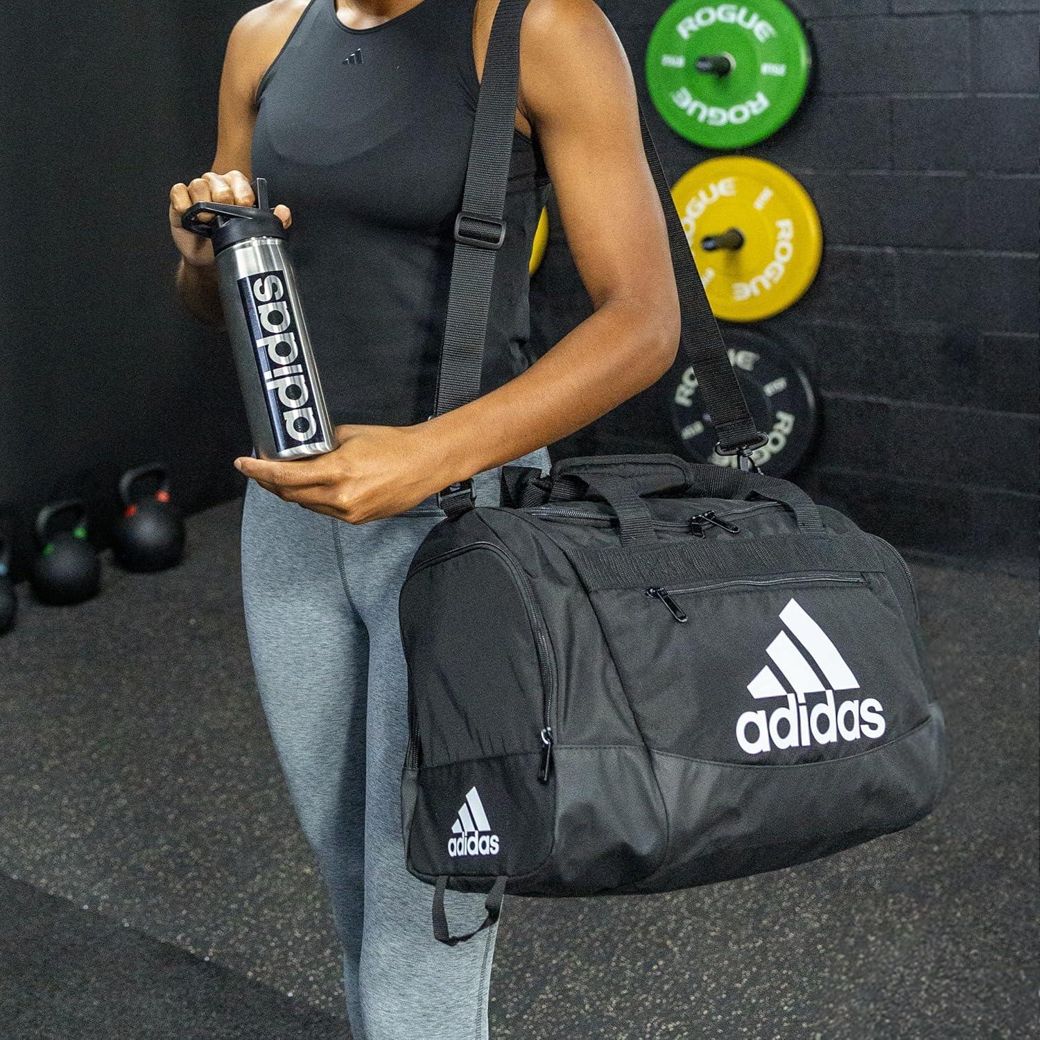 image:imageadidas Unisex Defender 40 Gym Duffel Bag for Men and WomenTwo Tone WhiteBlack