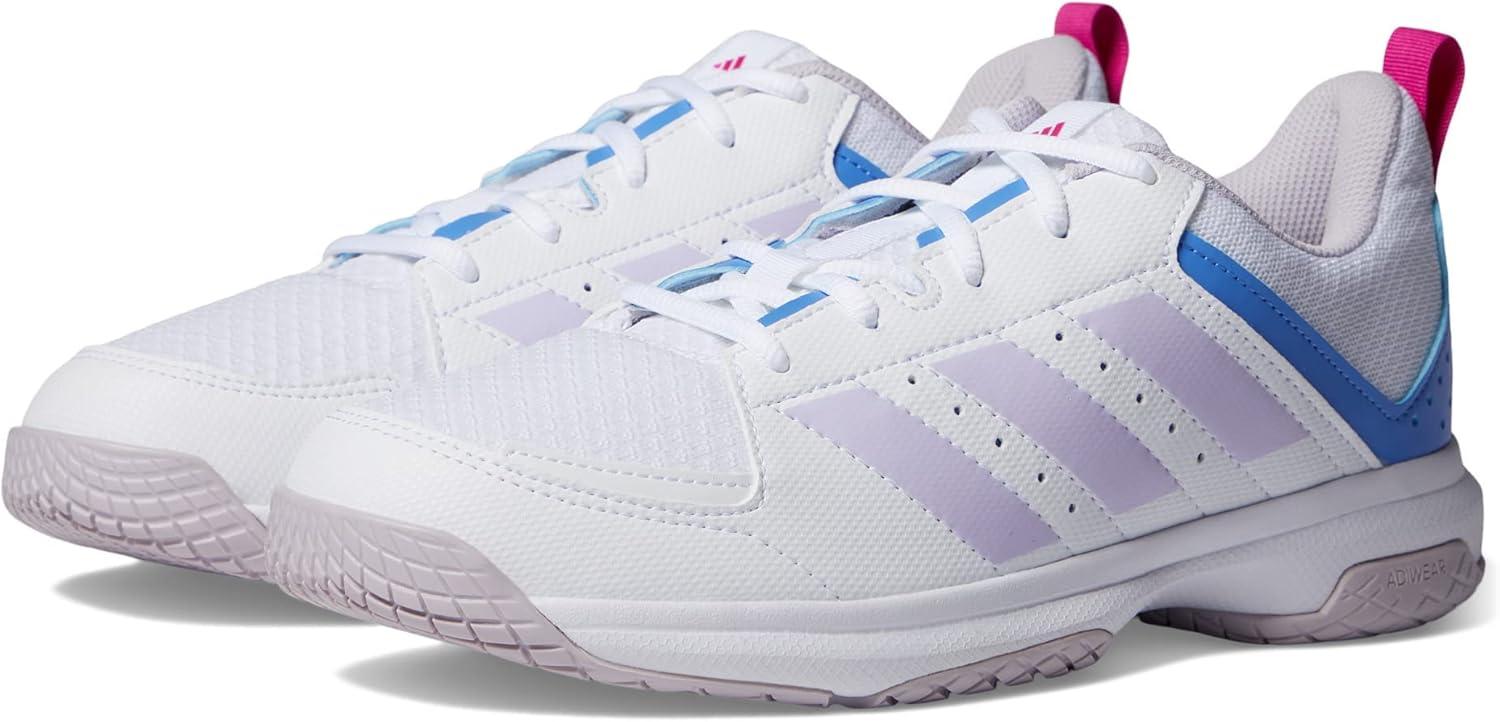 image:imageadidas Womens Ligra 7 Indoor Court ShoesWhiteSilver DawnBlue Fusion