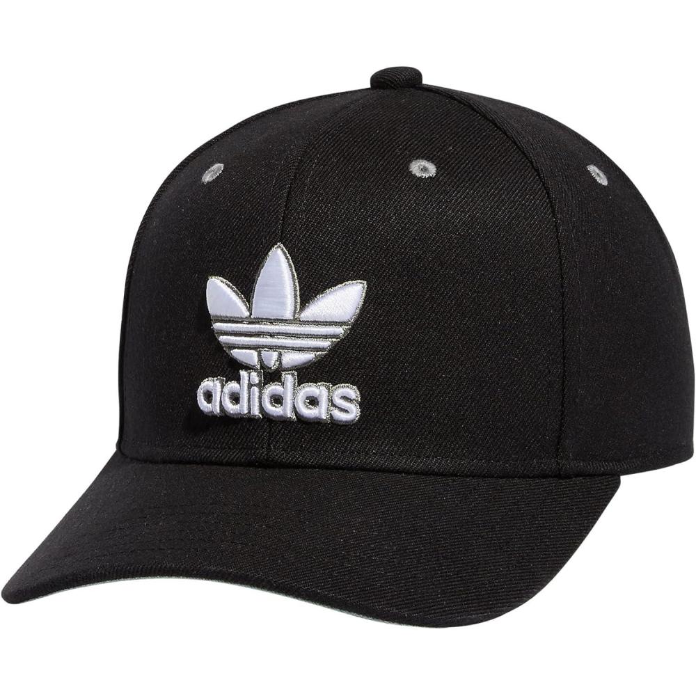 image:imageAdidas Originals Mens Modern High Crown Structured PreCurve Brim Snapback Adjustable Fit HatBlackWhiteSilver Green