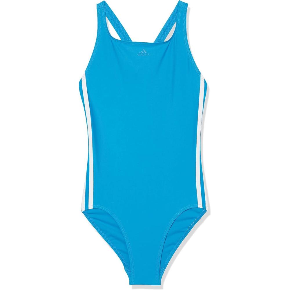 image:imageadidas Girls Classic 3Stripes SwimsuitHigh BlueWhite