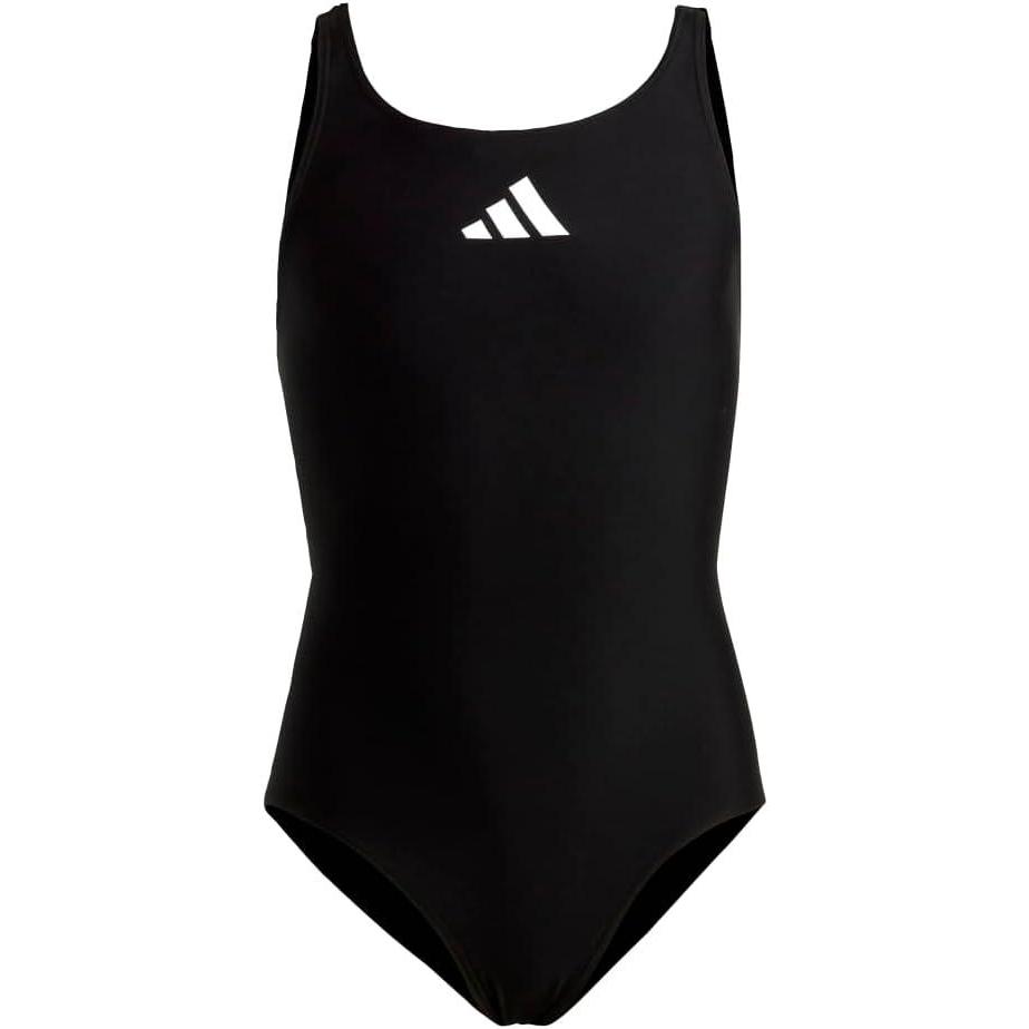 image:imageadidas Girls Solid Small Logo SwimsuitBlackWhite