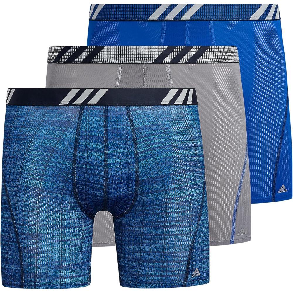 image:imageadidas Mens Sport Performance Mesh Boxer Brief Underwear 3Pack DISCONTINUEDIllum Team Royal BlueTeam Royal BlueGrey