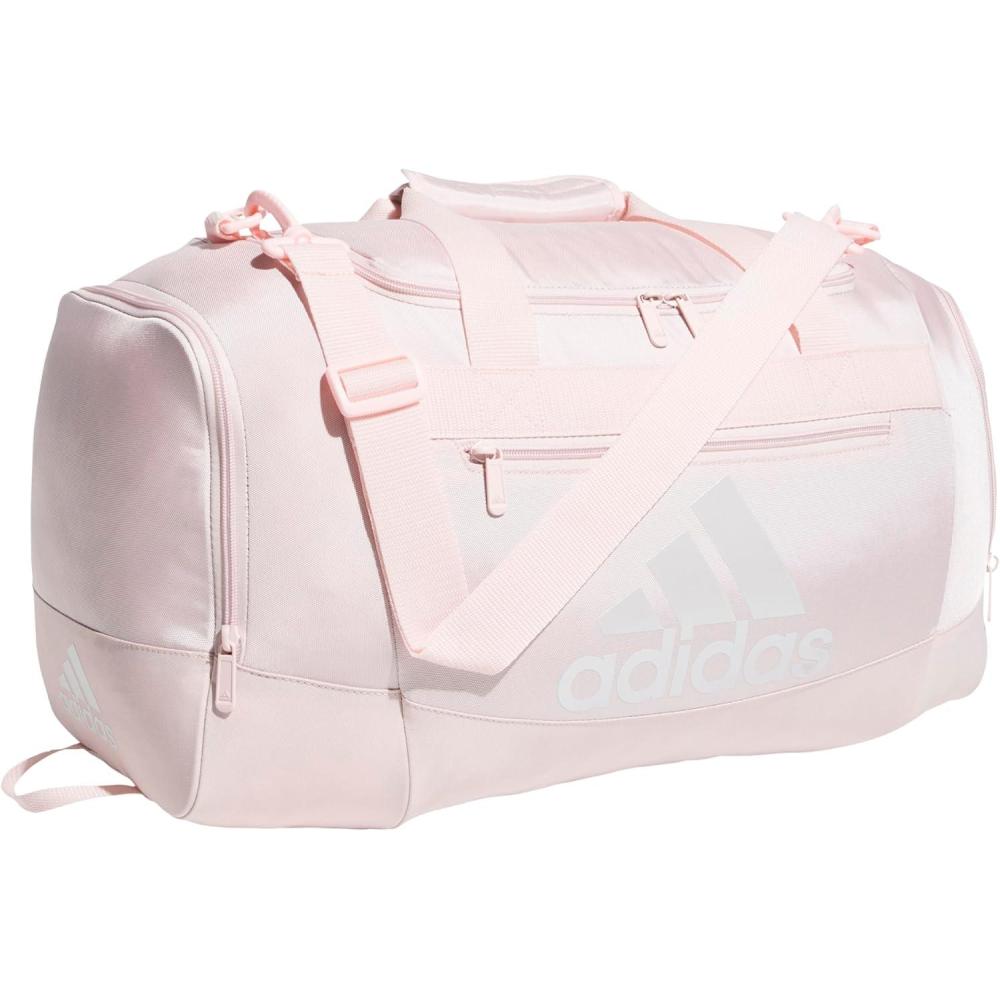 image:imageadidas Unisex Defender 40 Gym Duffel Bag for Men and WomenSandy PinkWhite