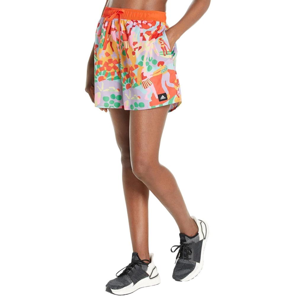 image:imageadidas Womens Unitefit Swim ShortsSemi Solar RedLush RedPurple Farm