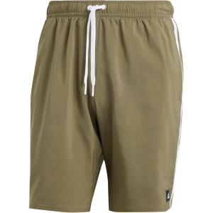 adidas 3-Stripes Classics 19″ Swim Shorts(Olive Strata/White)
