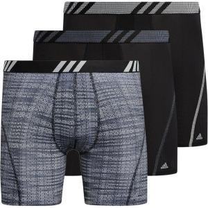adidas Mens Sport Performance Mesh Boxer Brief Underwear (3-Pack) DISCONTINUED(Illum Black/Onix Grey/Clear Grey)