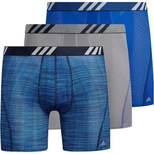 adidas Mens Sport Performance Mesh Boxer Brief Underwear (3-Pack) DISCONTINUED(Illum Team Royal Blue/Team Royal Blue/Grey)