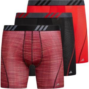 adidas Mens Sport Performance Mesh Boxer Brief Underwear (3-Pack) DISCONTINUED(Illum Vivid Red/Black/Vivid Red)