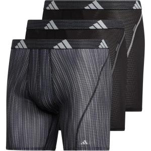 adidas Mens Sport Performance Mesh Boxer Brief Underwear (3-Pack) DISCONTINUED(Performance Wave Black/Black/Black)