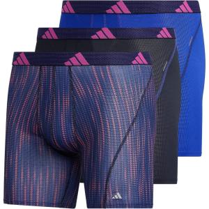 adidas Mens Sport Performance Mesh Boxer Brief Underwear (3-Pack) DISCONTINUED(Performance Wave Lucid Blue-lucid Fuchsia/Legend Ink Blue/Lucid Blue)