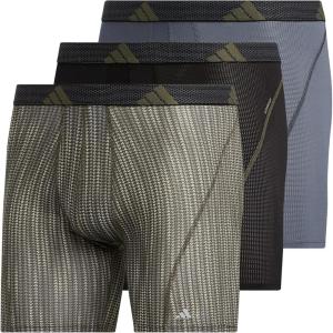 adidas Mens Sport Performance Mesh Boxer Brief Underwear (3-Pack) DISCONTINUED(Performance Wave Silver Pebble-shadow Olive/Black/Onix Grey)