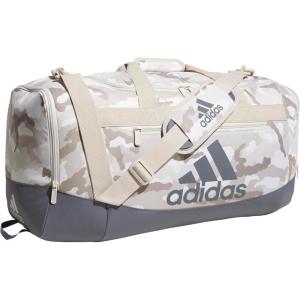adidas Unisex Defender 4.0 Gym Duffel Bag for Men and Women(Camouflage Wonder Beige/Onix Grey)
