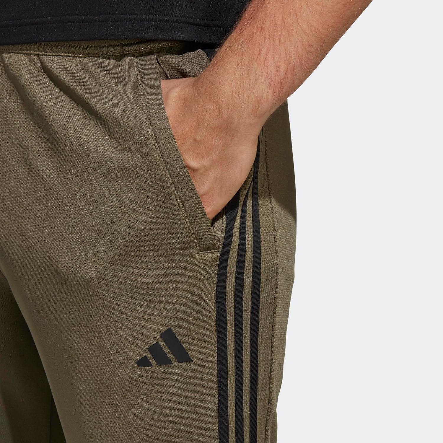 image:imageAdidas Mens Train Essentials 3Stripes PantsOlive StrataBlack