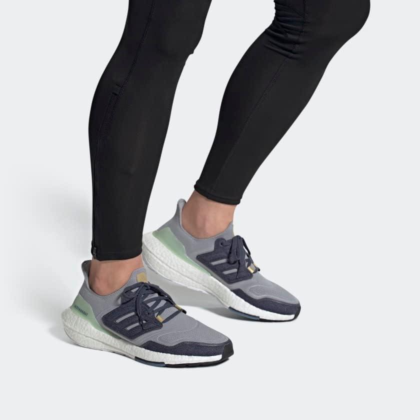 image:imageAdidas Mens Ultraboost 22 Heatrdy Running ShoesRunning ShoeHalo SilverShadow NavyLinen Green