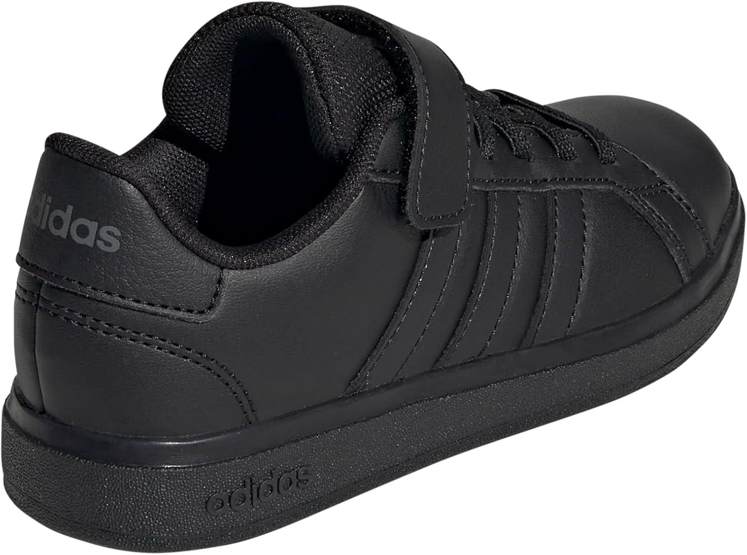 image:imageAdidas UnisexChild Grand Court 20 Elastic Lace amp Strap DiscBlackBlackGrey