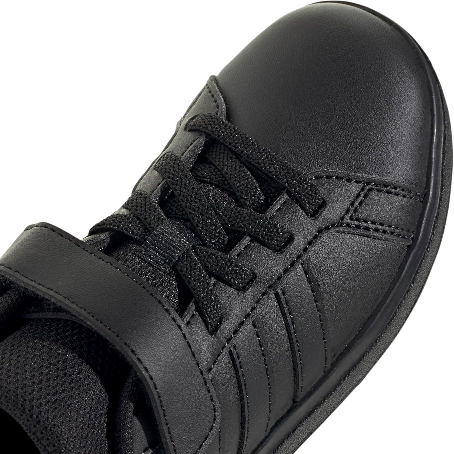 image:imageAdidas UnisexChild Grand Court 20 Elastic Lace amp Strap DiscBlackBlackGrey