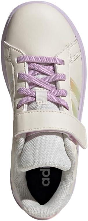 image:imageAdidas UnisexChild Grand Court 20 Elastic Lace amp Strap DiscChalk WhiteChalk WhiteBliss Lilac