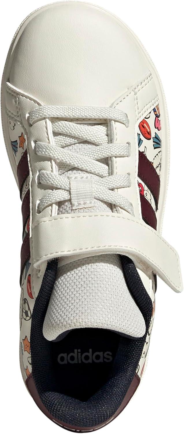 image:imageAdidas UnisexChild Grand Court 20 Elastic Lace amp Strap DiscCloud WhiteAurora RubyInk