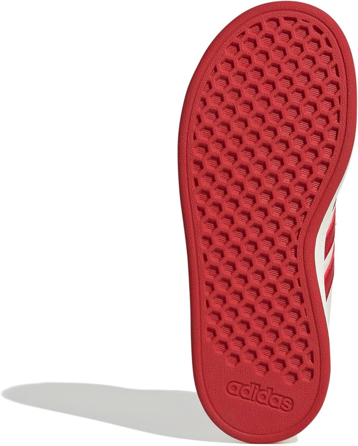 image:imageAdidas UnisexChild Grand Court 20 Elastic Lace amp Strap DiscOff WhiteCollegiate RedBlack