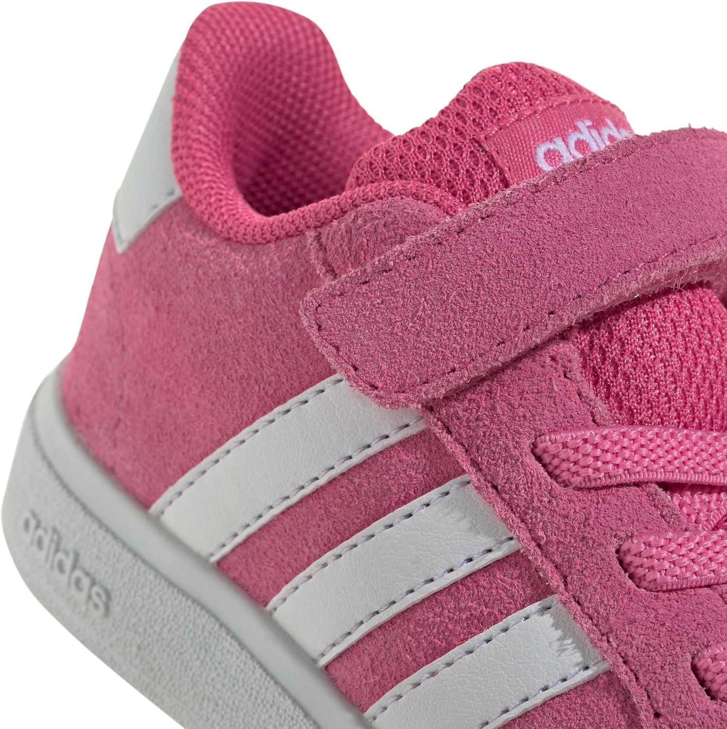 image:imageAdidas UnisexChild Grand Court 20 Elastic Lace amp Strap DiscPink FusionWhiteWhite