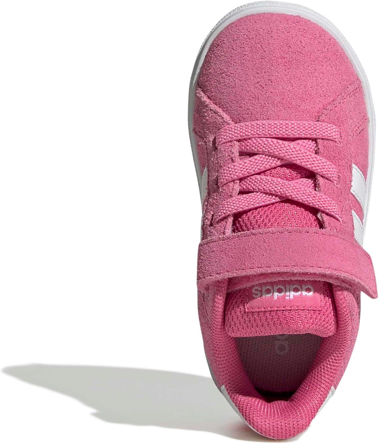 image:imageAdidas UnisexChild Grand Court 20 Elastic Lace amp Strap DiscPink FusionWhiteWhite