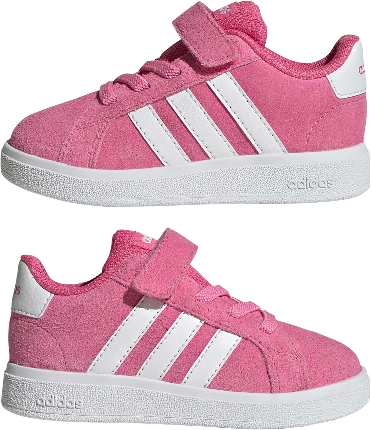 image:imageAdidas UnisexChild Grand Court 20 Elastic Lace amp Strap DiscPink FusionWhiteWhite