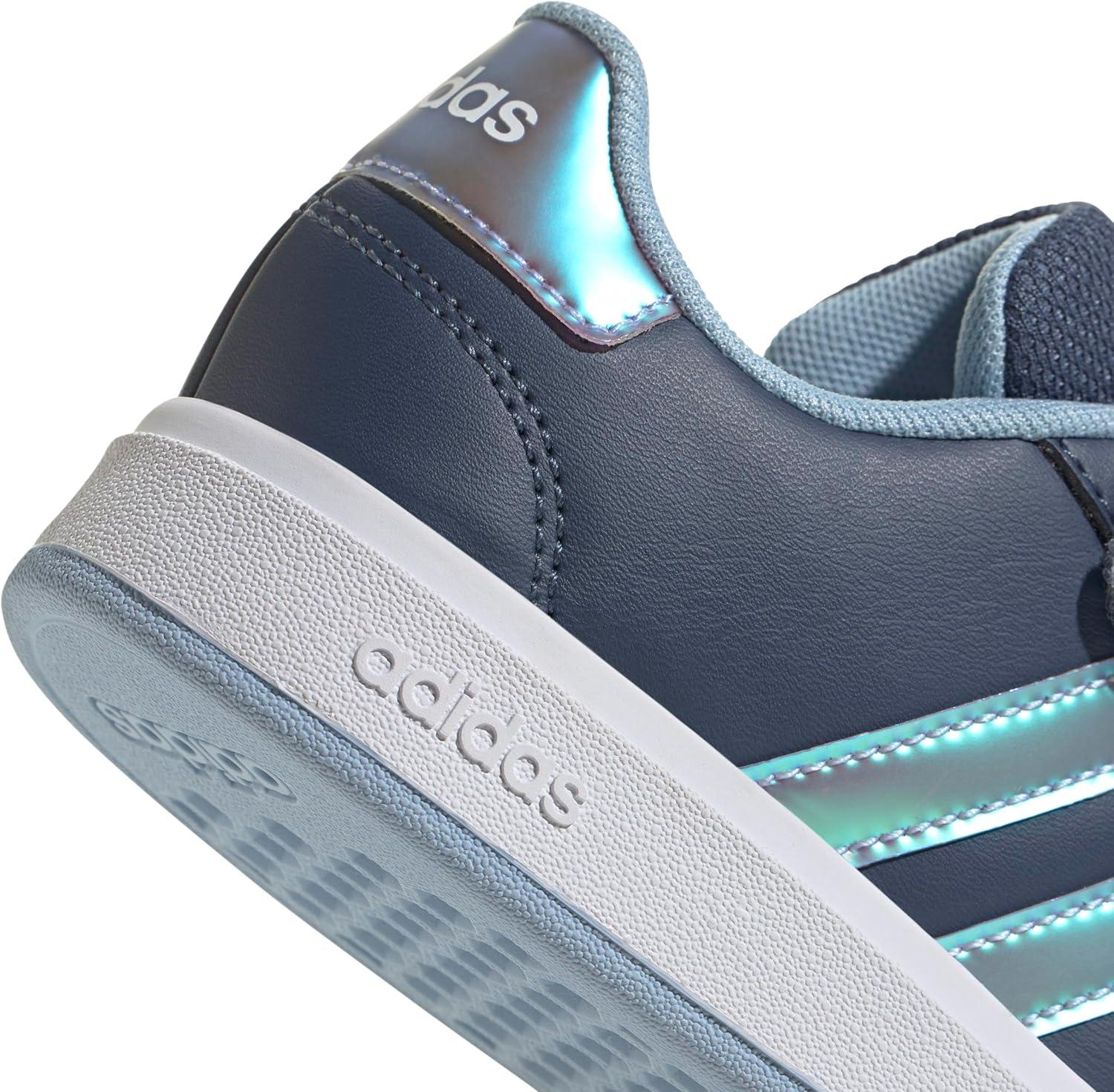 image:imageAdidas UnisexChild Grand Court 20 Elastic Lace amp Strap DiscPreloved InkIridescentClear Sky