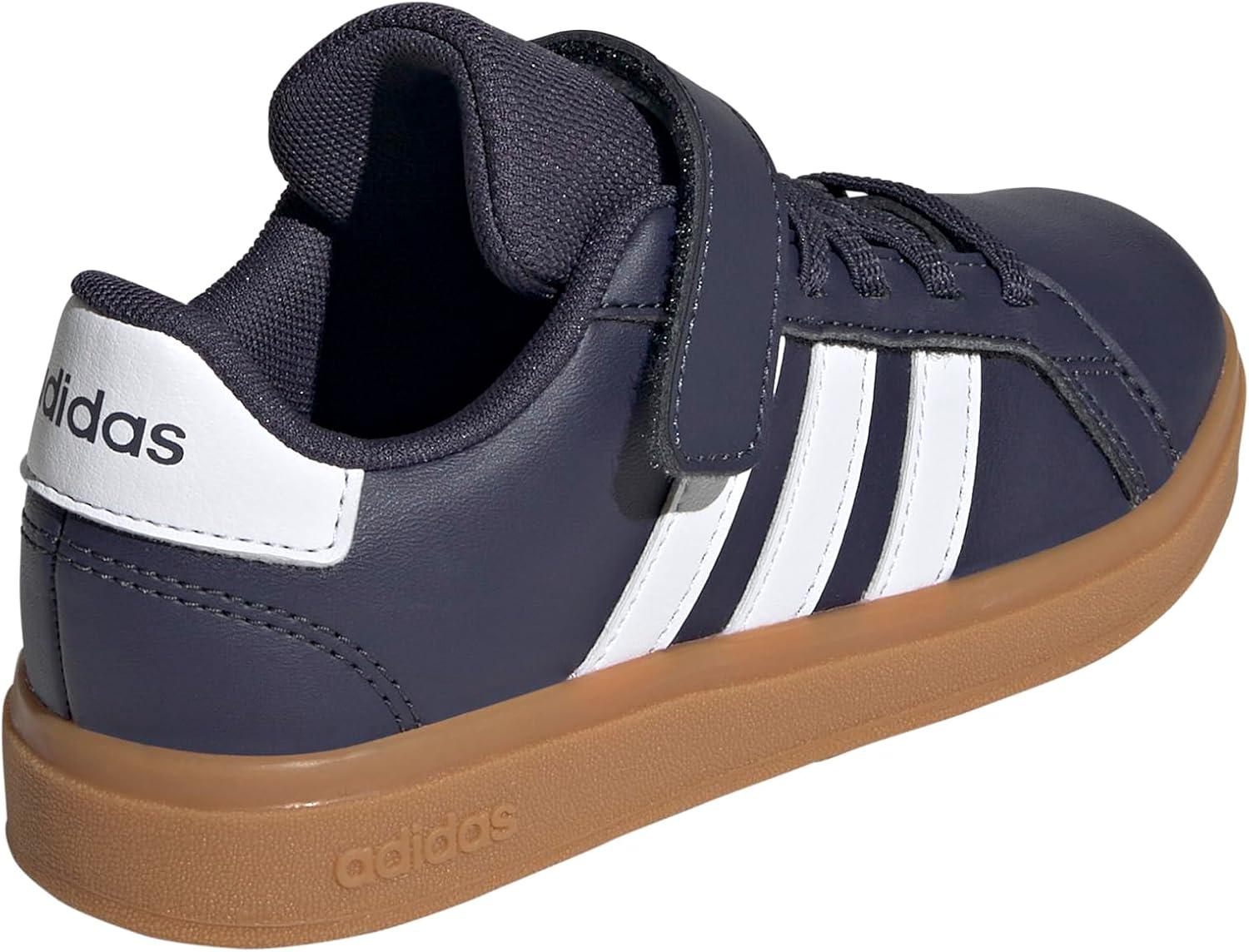 image:imageAdidas UnisexChild Grand Court 20 Elastic Lace amp Strap DiscShadow NavyWhiteGum