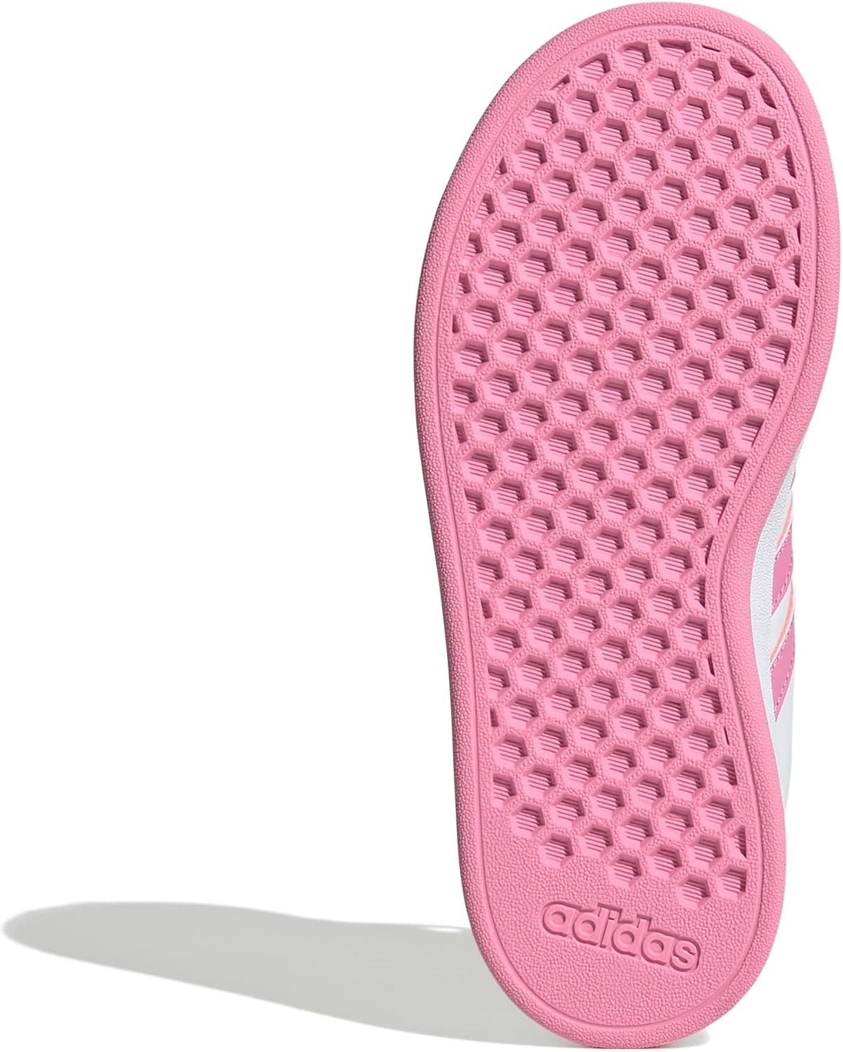 image:imageAdidas UnisexChild Grand Court 20 Elastic Lace amp Strap DiscWhiteBliss PinkBlack