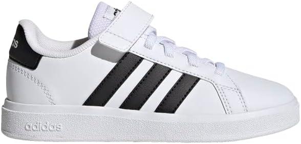 image:imageAdidas UnisexChild Grand Court 20 Elastic Lace amp Strap DiscWhiteCore BlackCore Black