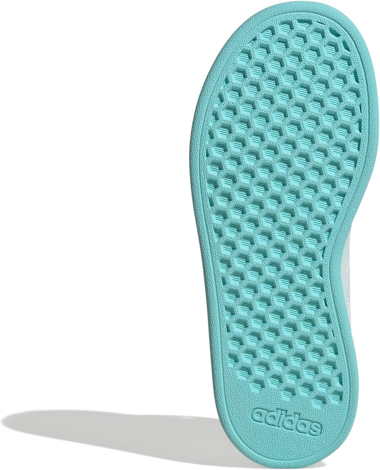 image:imageAdidas UnisexChild Grand Court 20 Elastic Lace amp Strap DiscWhiteIridescentHalo Mint