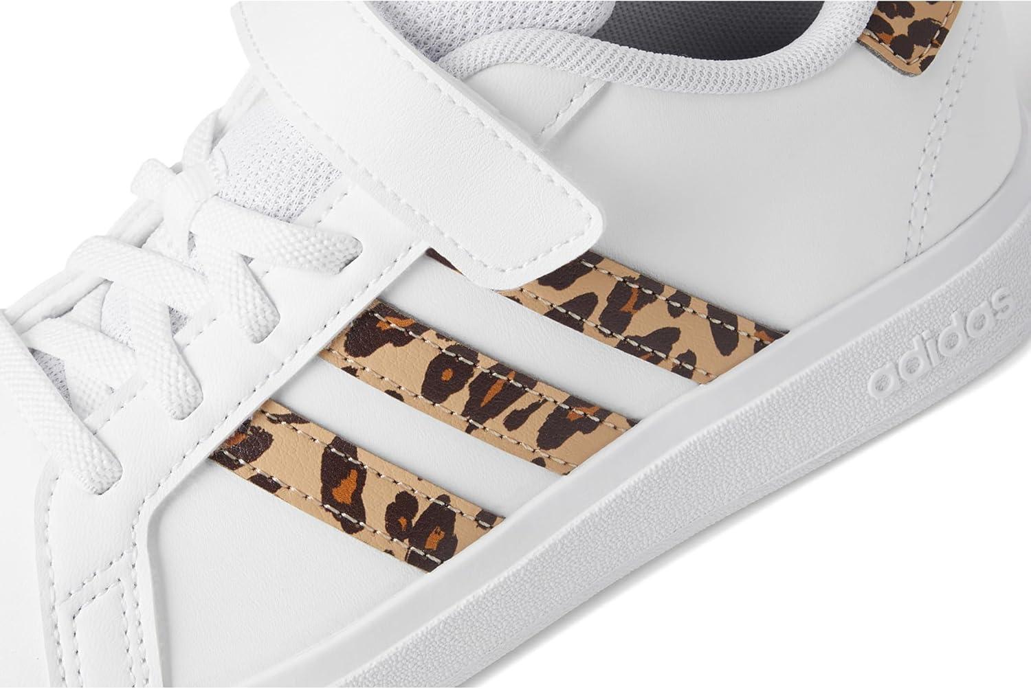 image:imageAdidas UnisexChild Grand Court 20 Elastic Lace amp Strap DiscWhiteMagic BeigeMatte Gold