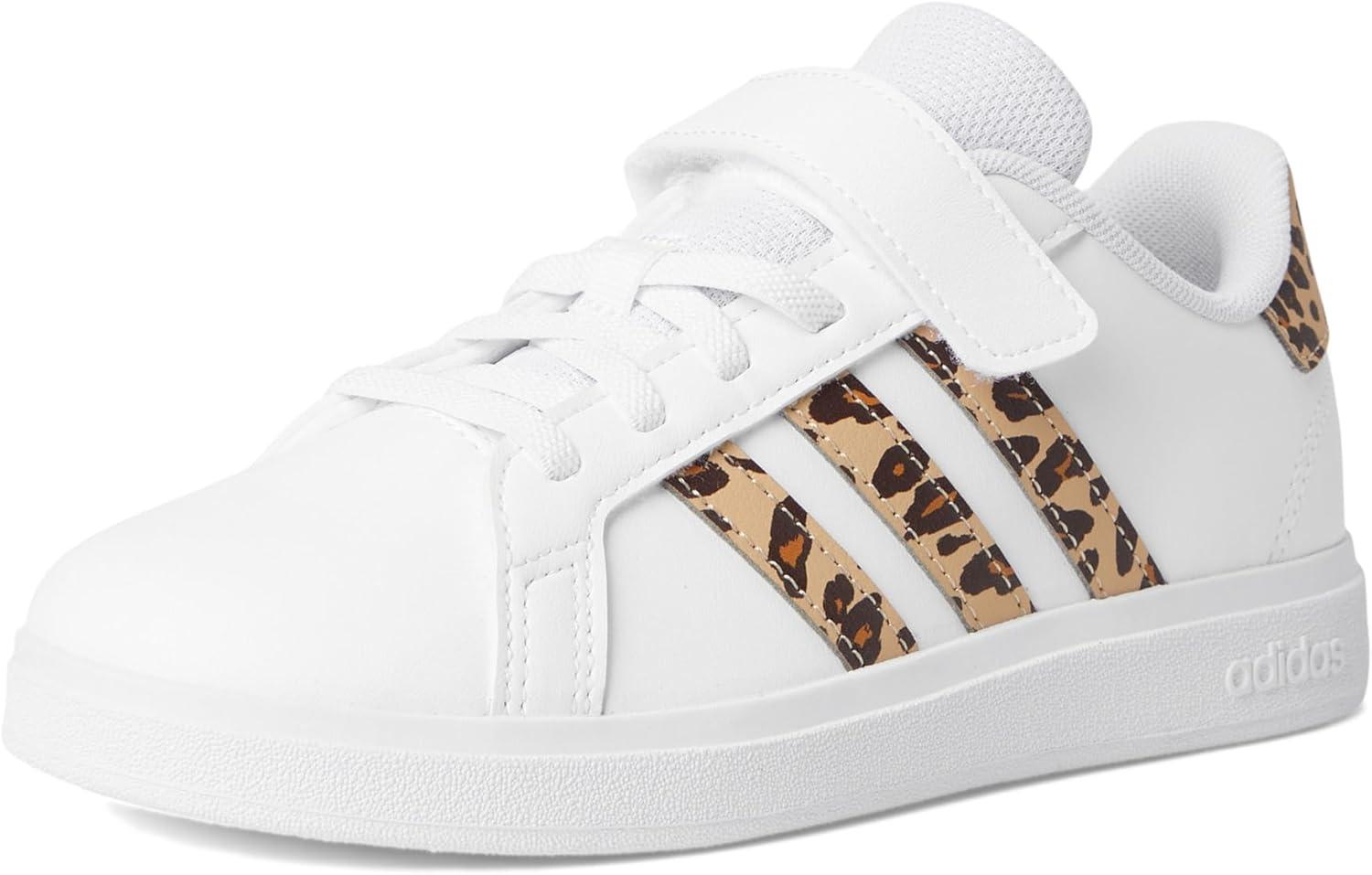 image:imageAdidas UnisexChild Grand Court 20 Elastic Lace amp Strap DiscWhiteMagic BeigeMatte Gold