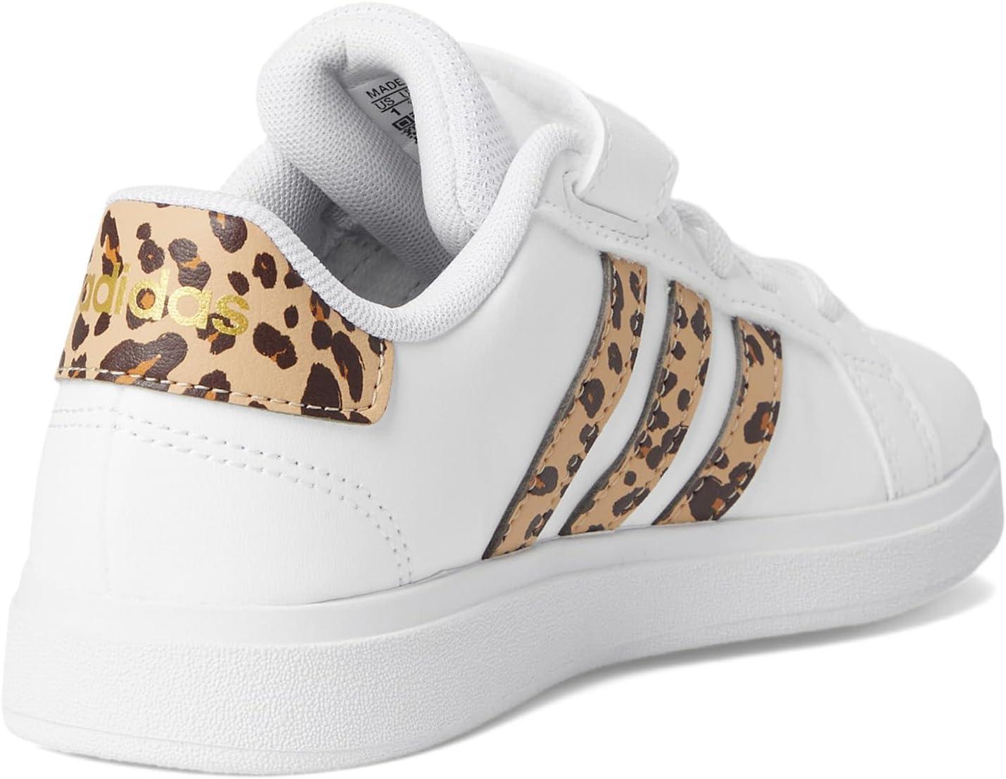 image:imageAdidas UnisexChild Grand Court 20 Elastic Lace amp Strap DiscWhiteMagic BeigeMatte Gold