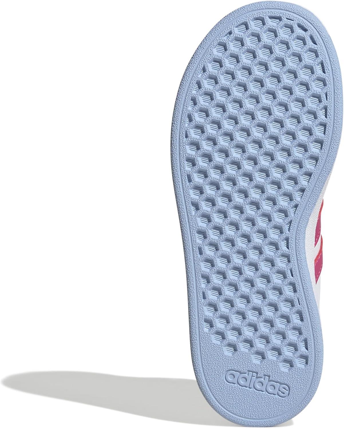image:imageAdidas UnisexChild Grand Court 20 Elastic Lace amp Strap DiscWhitePulse MagentaBlue