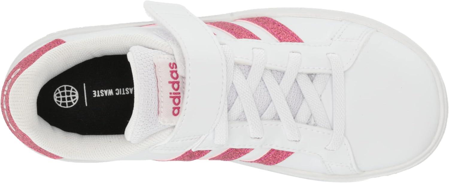 image:imageAdidas UnisexChild Grand Court 20 Elastic Lace amp Strap DiscWhiteTeam Real MagentaWhite