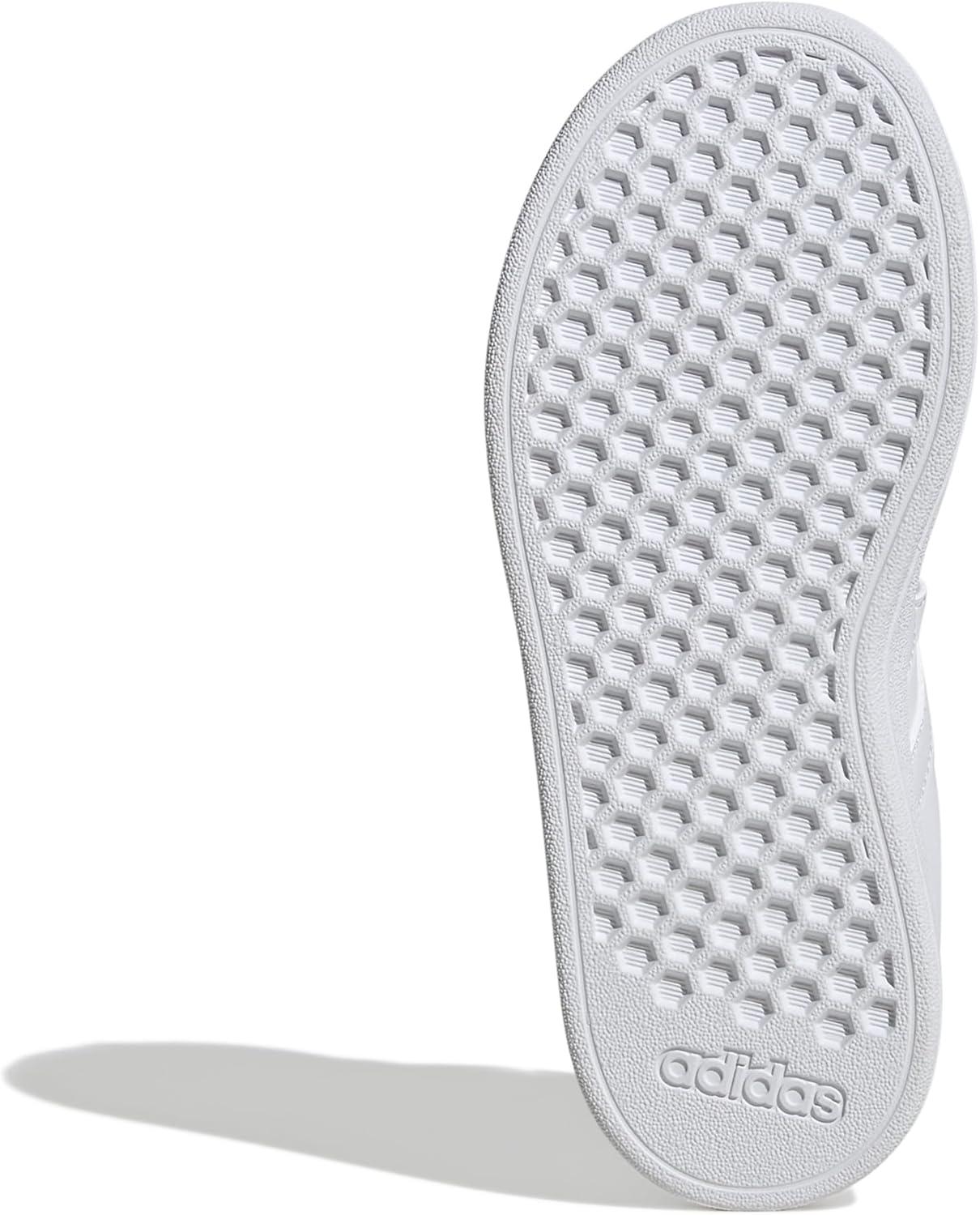 image:imageAdidas UnisexChild Grand Court 20 Elastic Lace amp Strap DiscWhiteWhiteGrey