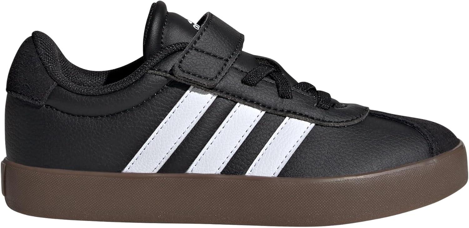 image:imageAdidas UnisexChild Vl Court 30 Elastic Lace amp StrapBlackWhiteGum