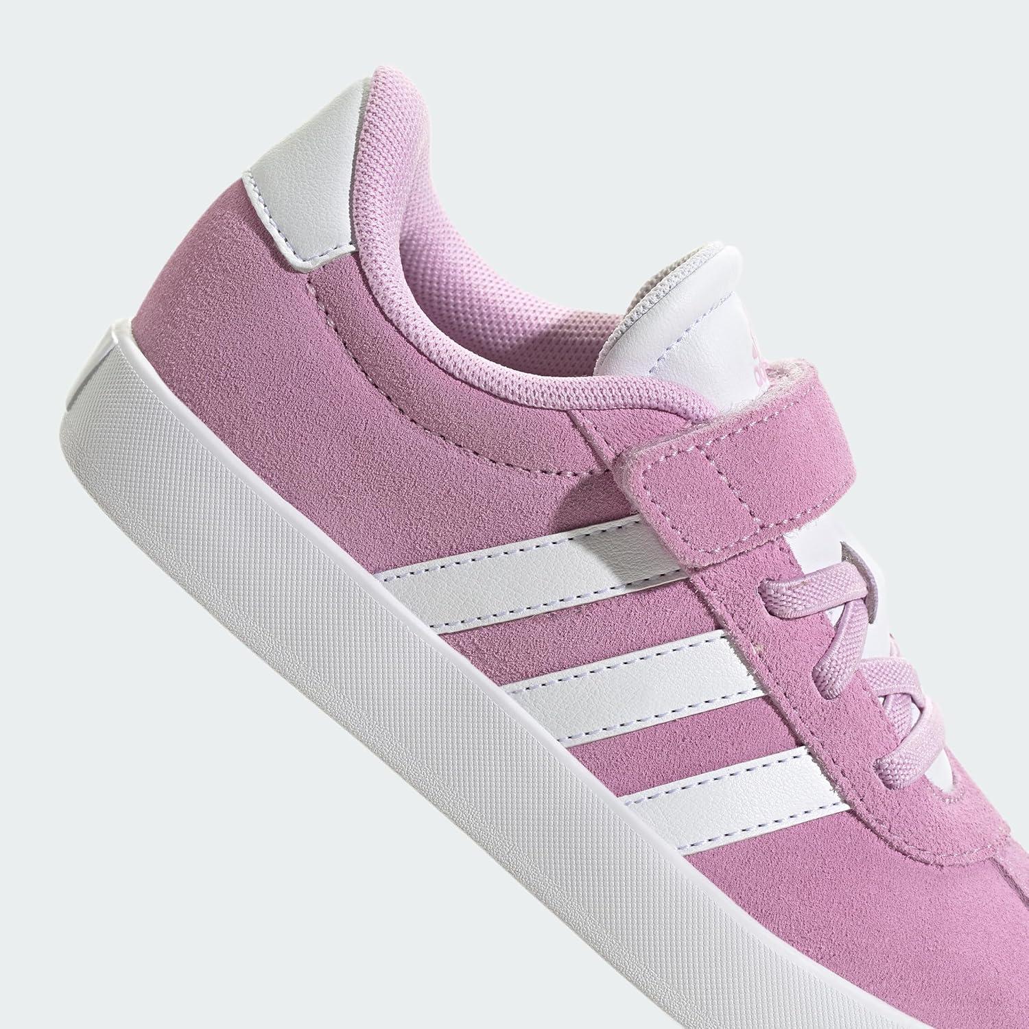 image:imageAdidas UnisexChild Vl Court 30 Elastic Lace amp StrapBliss LilacWhiteGrey